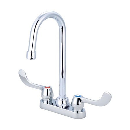 CENTRAL BRASS Two Handle Cast Brass Bar/Laundry Faucet, NPSM, Centerset, Chrome, Spout Reach: 4.13" 80084-ELS17